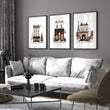 Large Framed Wall Pictures for Living Room Paris Boutique Street Scenes 