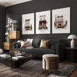 Large Framed Wall Pictures for Living Room Paris Boutique Street Scenes 