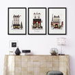 Large Framed Wall Pictures for Living Room Paris Boutique Street Scenes 