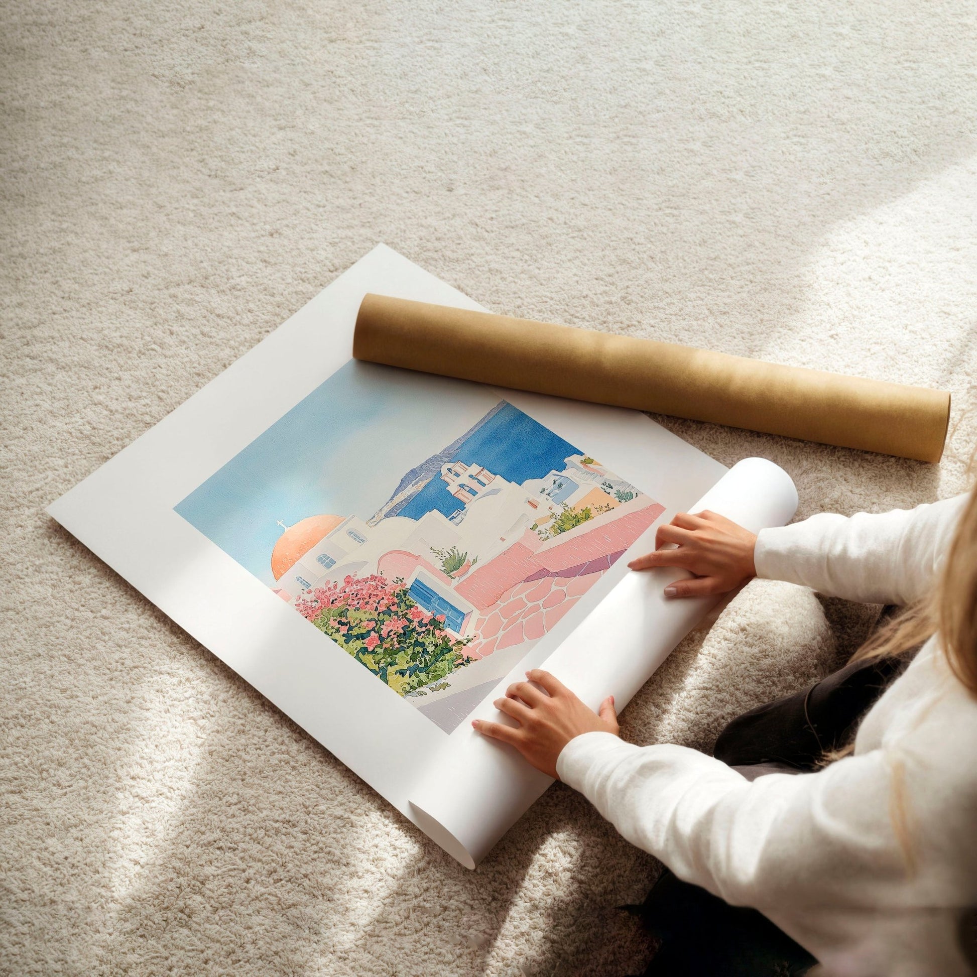 Large Living Room Canvas Art | Set of 3 Beach Decor Wall art Prints