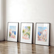 Large Living Room Canvas Art | Set of 3 Beach Decor Wall art Prints