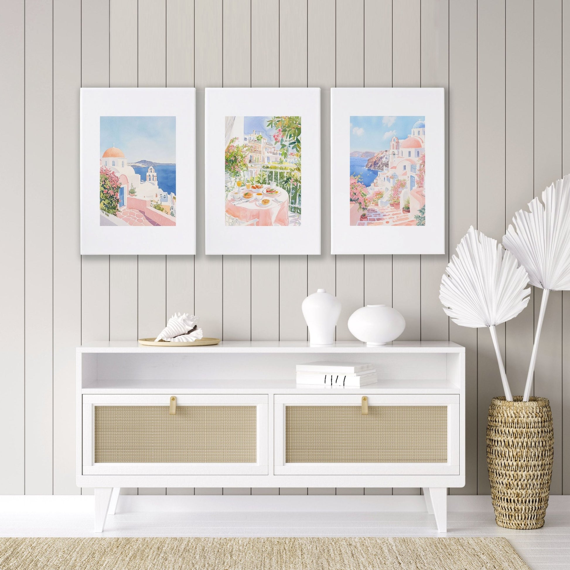 Large Living Room Canvas Art | Set of 3 Beach Decor Wall art Prints