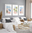Large Living Room Canvas Art | Set of 3 Beach Decor Wall art Prints