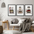 Large Living Room Wall Art Paris Street Café Scenes in Beige, Black & Bordeaux | 