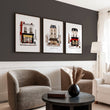 Large Living Room Wall Art Paris Street Café Scenes in Beige, Black & Bordeaux | 
