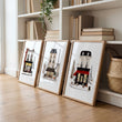 Large Living Room Wall Art Paris Street Café Scenes in Beige, Black & Bordeaux | 