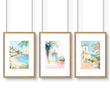 Large Modern Pictures For Living Room | Set of 3 Beach Decor Wall art Prints