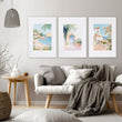 Large Modern Pictures For Living Room | Set of 3 Beach Decor Wall art Prints