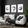 Large Painting for Living Room Japandi Enso Circle Ink wall art displayed on a wall in a styled room — view 10