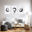 Large Painting for Living Room Japandi Enso Circle Ink wall art displayed on a wall in a styled room — view 11