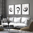 Large Painting for Living Room Japandi Enso Circle Ink wall art displayed on a wall in a styled room — view 4