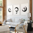 Large Painting for Living Room Japandi Enso Circle Ink wall art displayed on a wall in a styled room — view 8