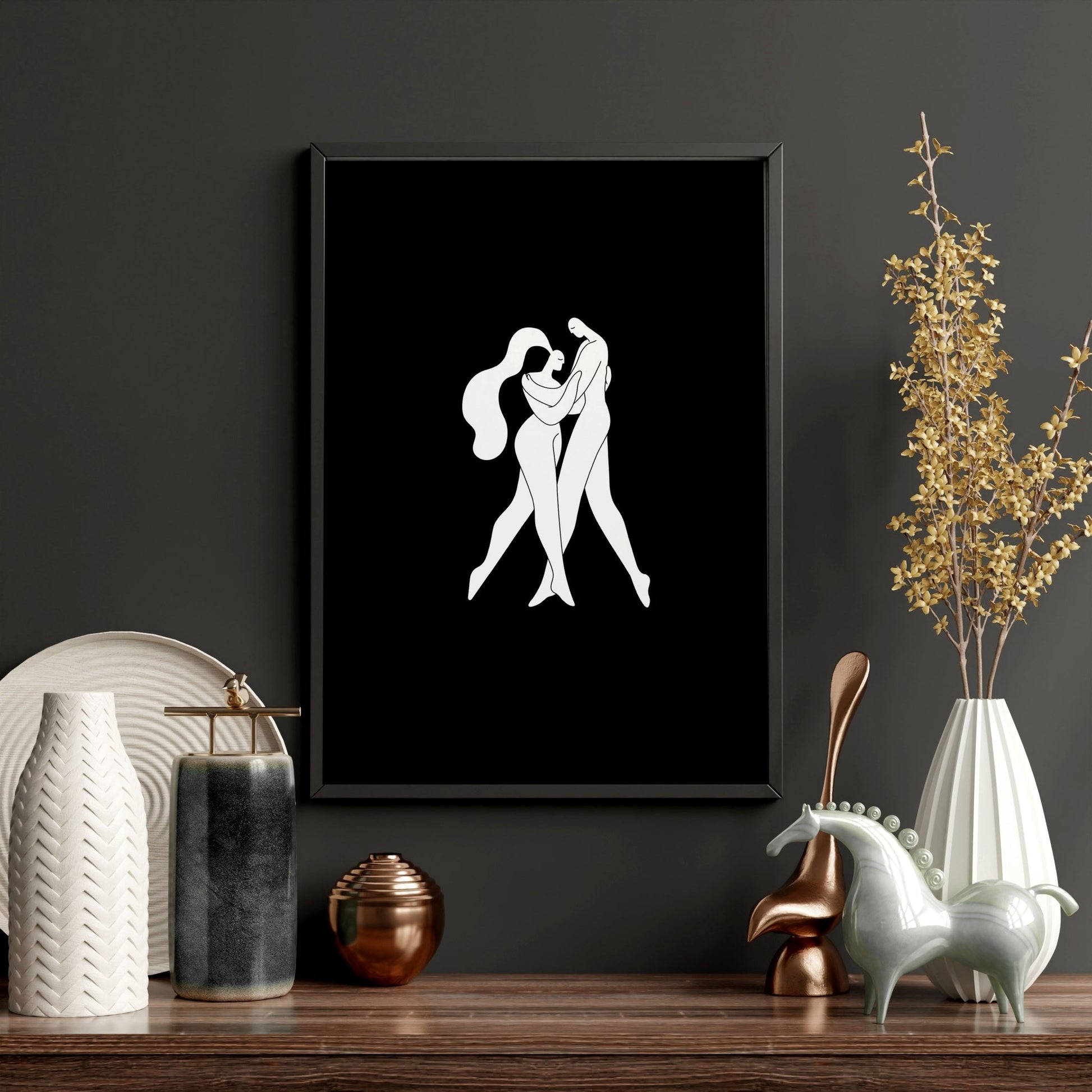 Large Paintings For Living Room | Set of 3 Boho Women Wall art Prints