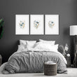 Large Picture For Bedroom | Set of 3 Botanical Wall art Prints