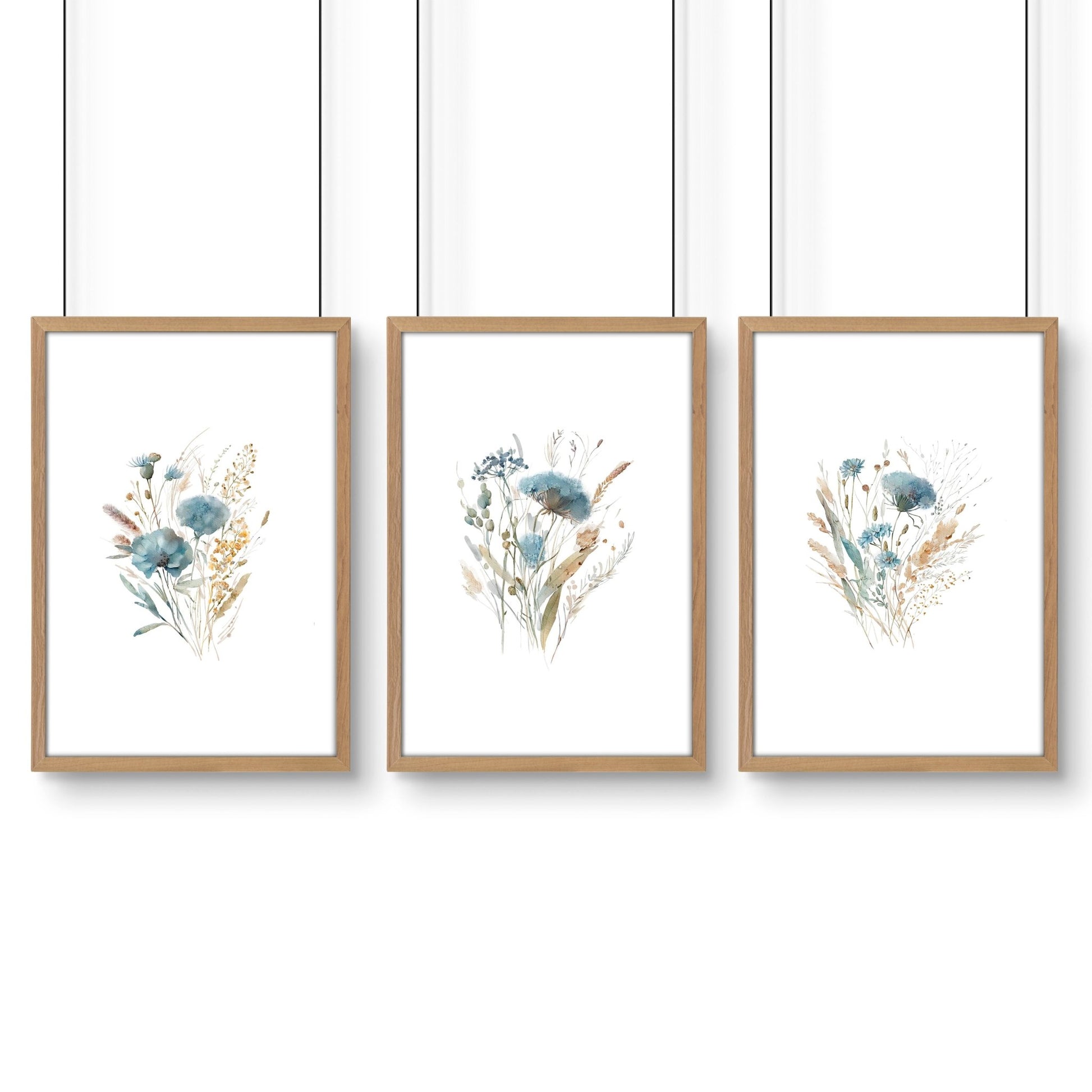 Large Picture For Bedroom | Set of 3 Botanical Wall art Prints