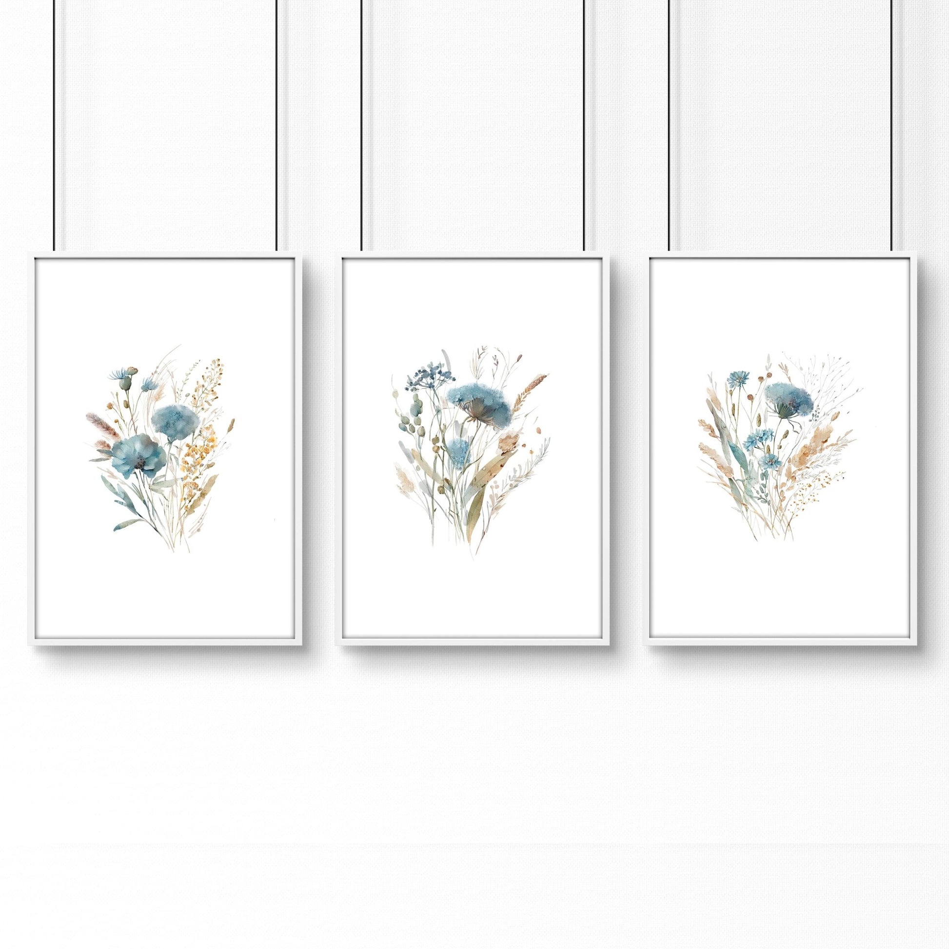 Large Picture For Bedroom | Set of 3 Botanical Wall art Prints
