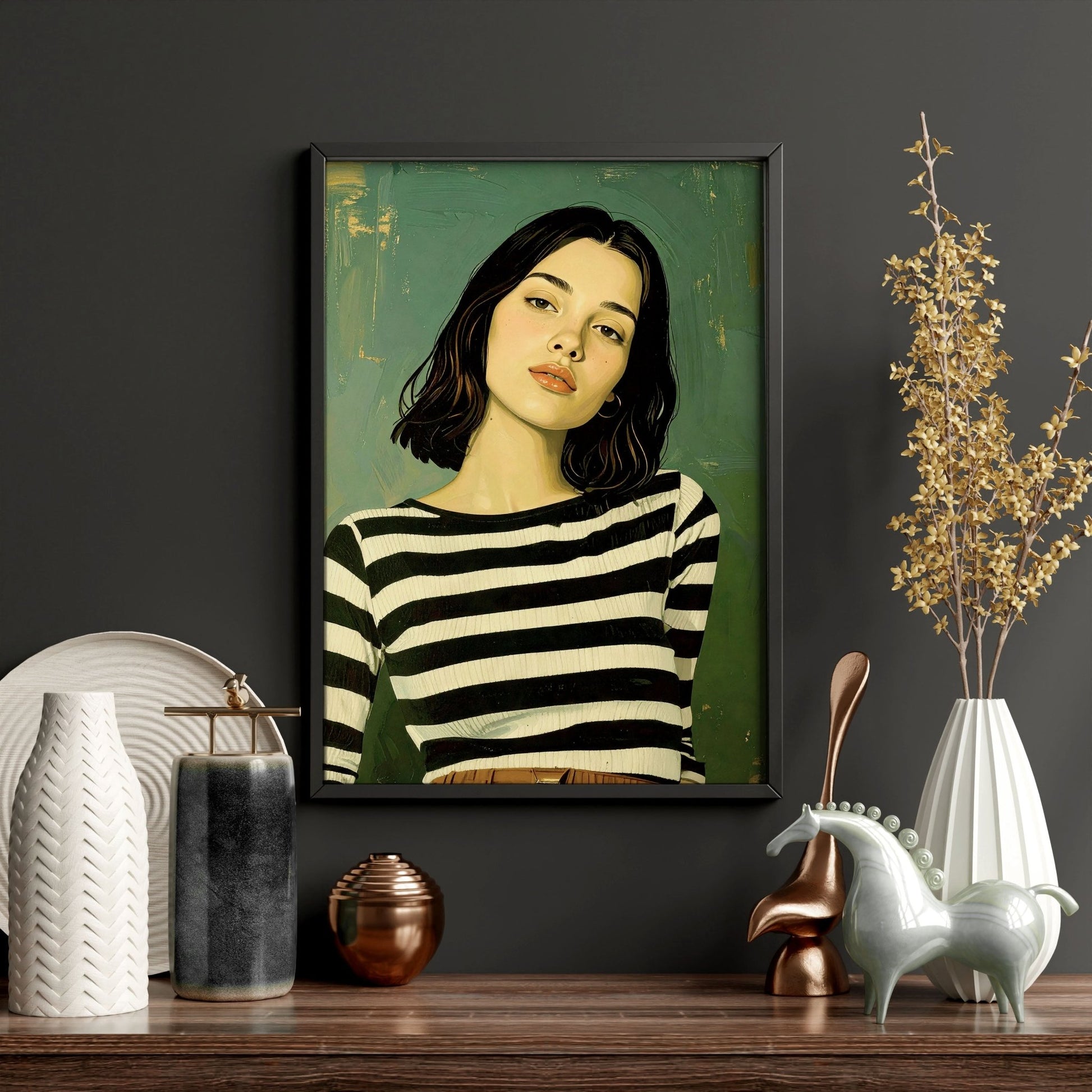 Large Picture Frames For Walls | Set of 3 Boho Women Wall art Prints