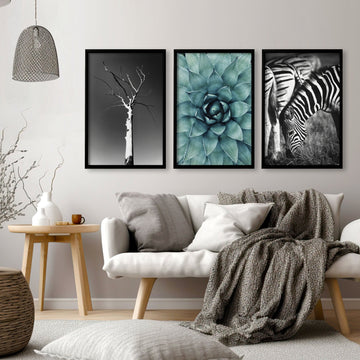 Large Picture Living Room | Set of 3 African Wildlife Wall art Prints