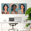 Large Pictures For Walls | Set of 3 Boho Women Wall art Prints