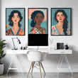 Large Pictures For Walls | Set of 3 Boho Women Wall art Prints