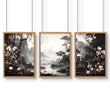 Large Pictures With Frames | Set of 3 Chinoiserie Wall art Prints