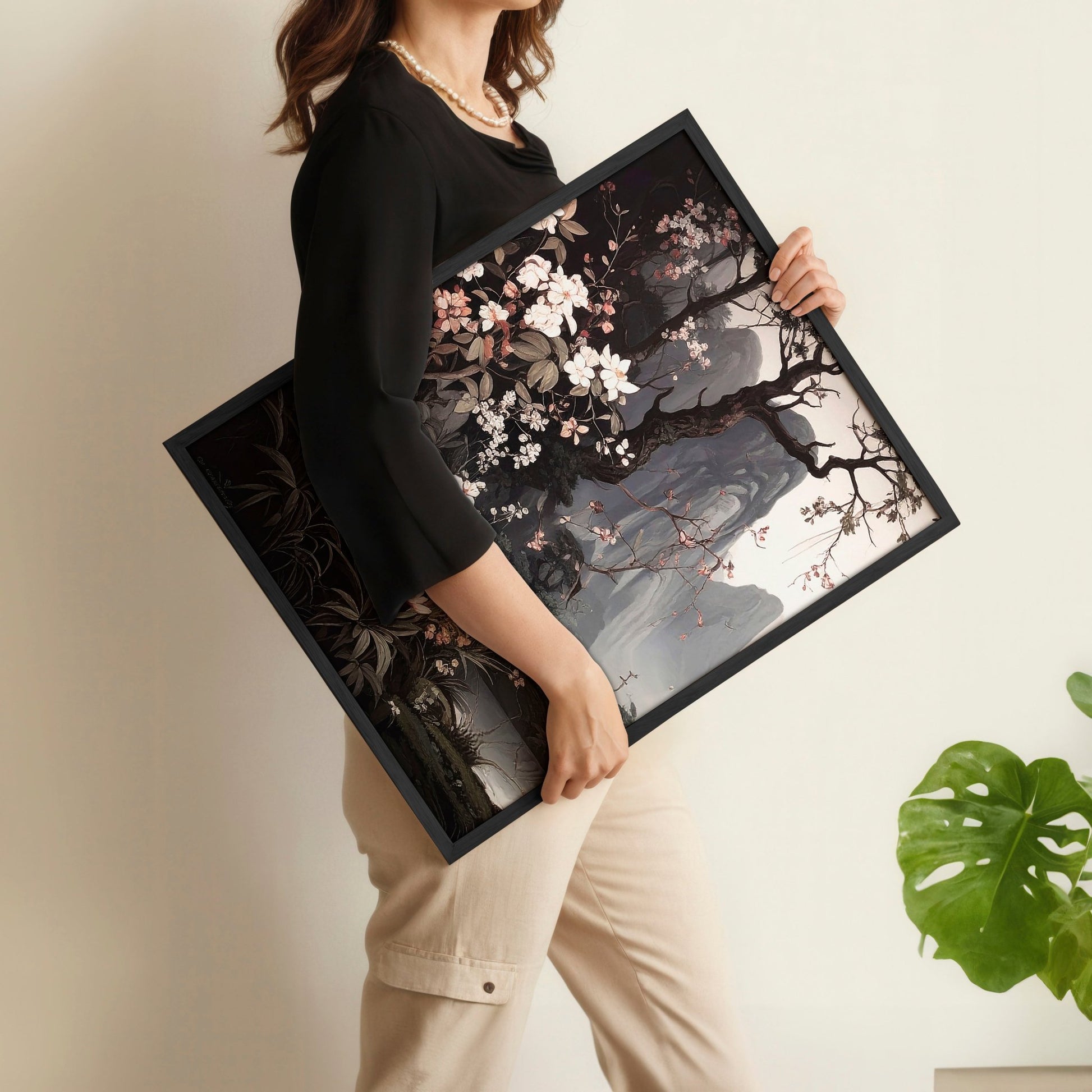 Large Pictures With Frames | Set of 3 Chinoiserie Wall art Prints