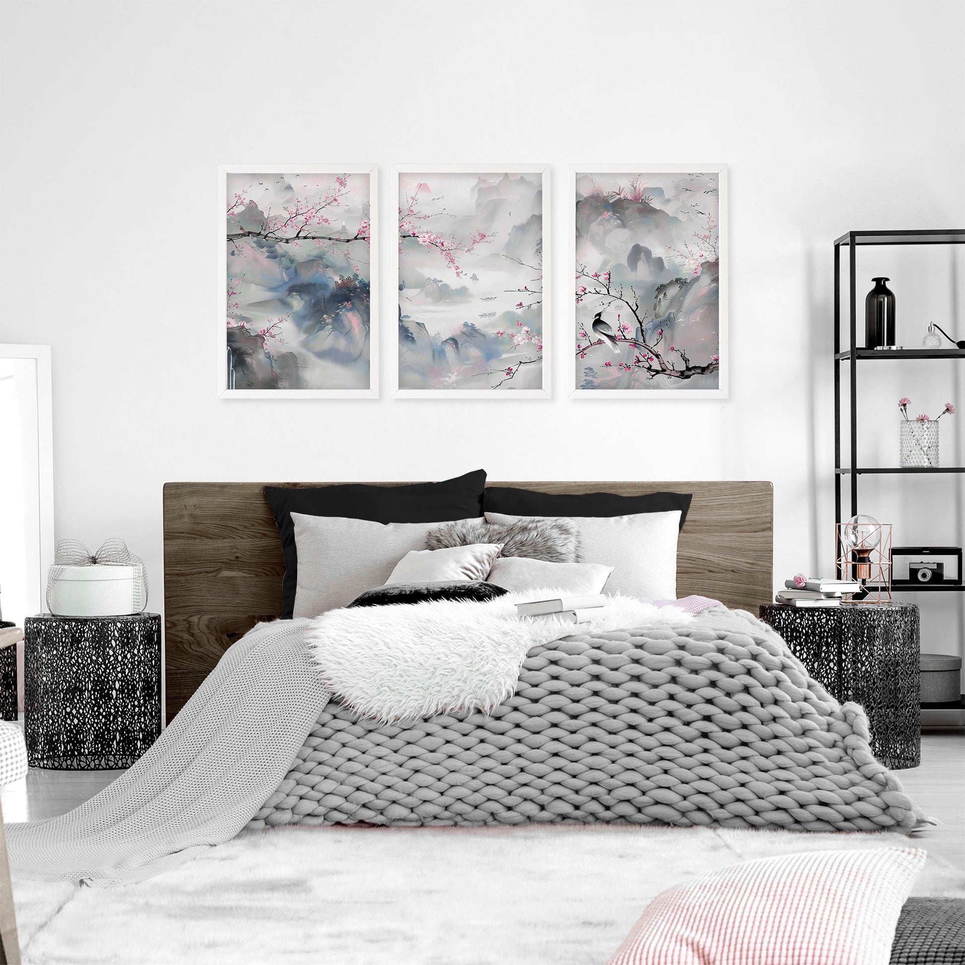 Large Print For Wall | Set of 3 Chinoiserie Wall art Prints