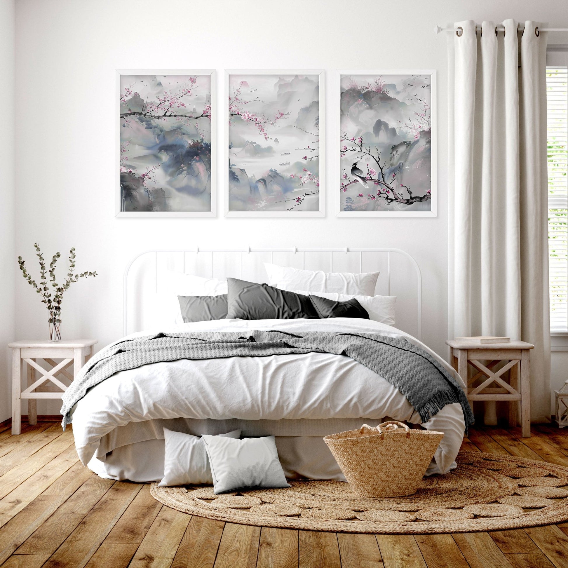 Large Print For Wall | Set of 3 Chinoiserie Wall art Prints