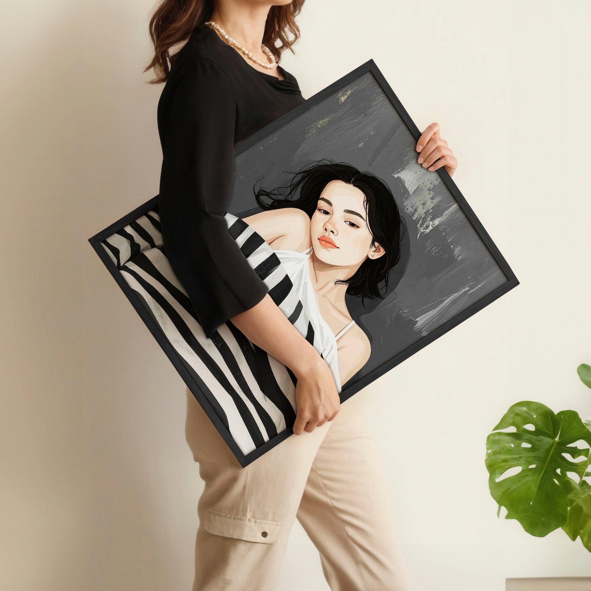 Large Wall Art Bedroom | Set of 3 Boho Women Wall art Prints