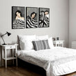 Large Wall Art Bedroom | Set of 3 Boho Women Wall art Prints
