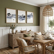 Large Wall Art Blue Japandi Ink Wash Landscape displayed on a wall in a styled room — view 2