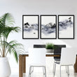 Large Wall Art Blue Japandi Ink Wash Landscape displayed on a wall in a styled room — view 5