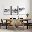 Large Wall Art Blue Japandi Ink Wash Landscape displayed on a wall in a styled room — view 7