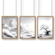 Large Wall Art Canvases | Set of 3 Asian Inspired Wall art Prints