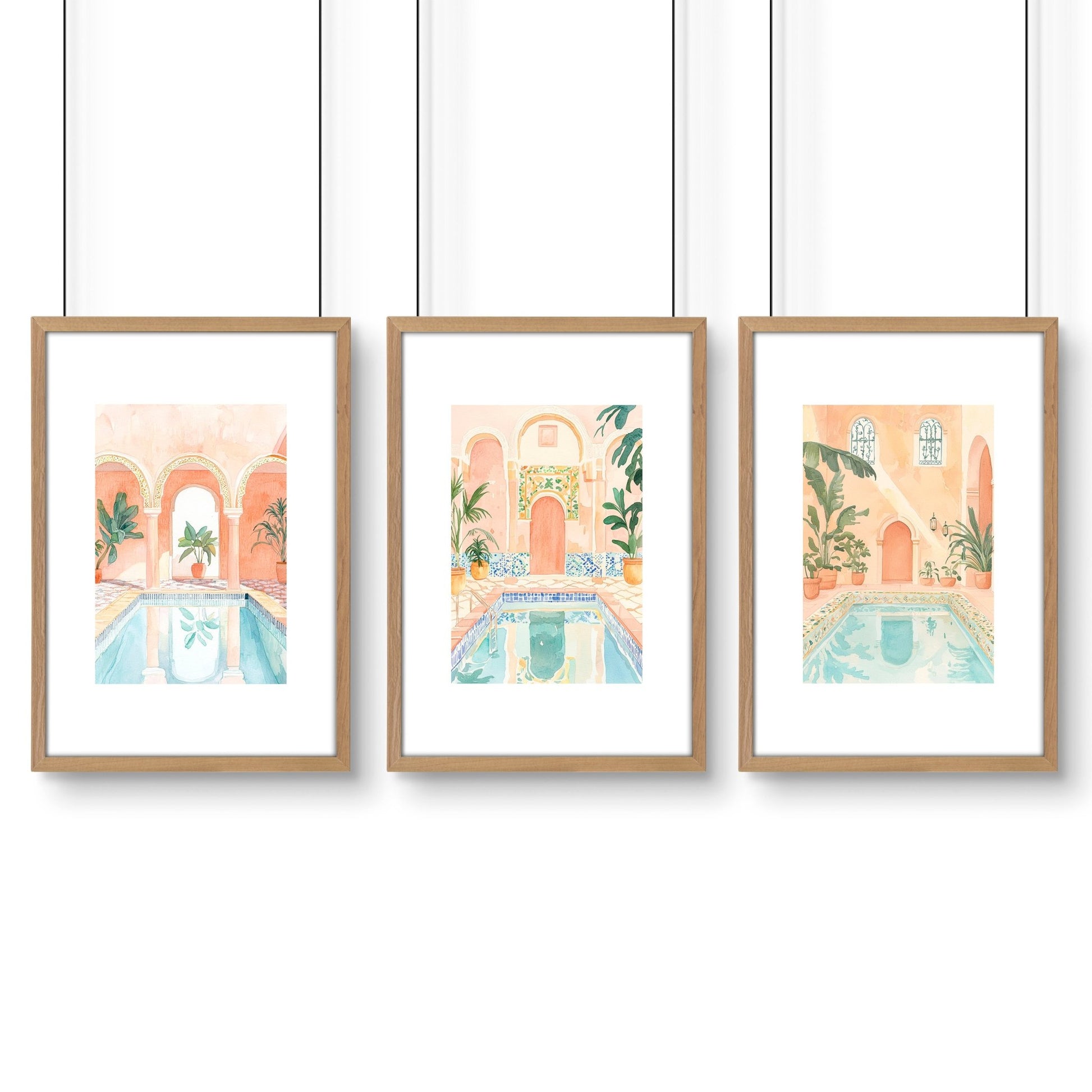 Large Wall Art Framed | Set of 3 Beach Decor Wall art Prints