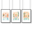 Large Wall Art Framed | Set of 3 Beach Decor Wall art Prints