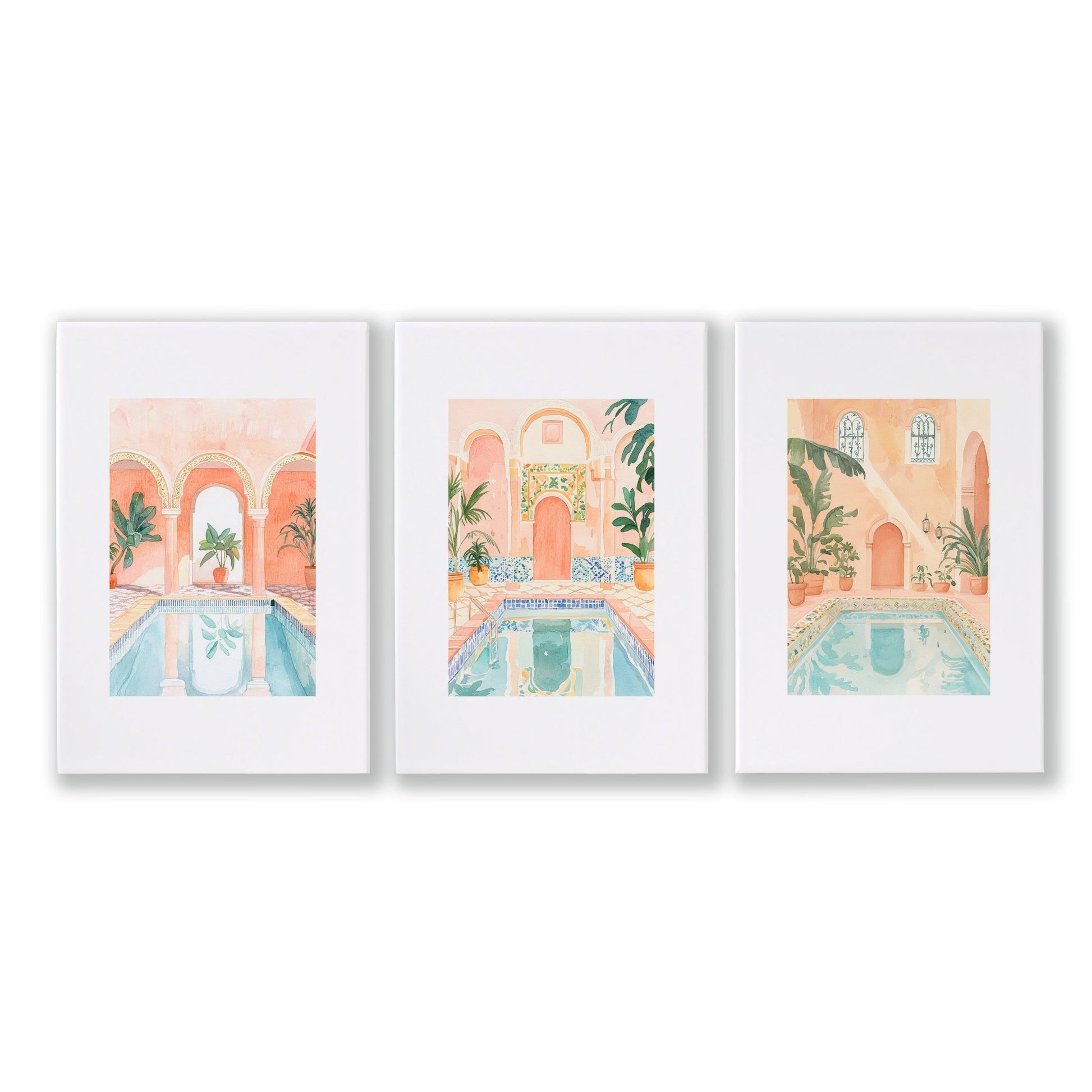 Large Wall Art Framed | Set of 3 Beach Decor Wall art Prints