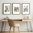 Large Wall Art Green Cottage Flower Shop Illustration displayed on a wall in a styled room — view 2