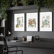 Large Wall Art Green Cottage Flower Shop Illustration displayed on a wall in a styled room — view 5