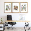 Large Wall Art Green Cottage Flower Shop Illustration displayed on a wall in a styled room — view 6