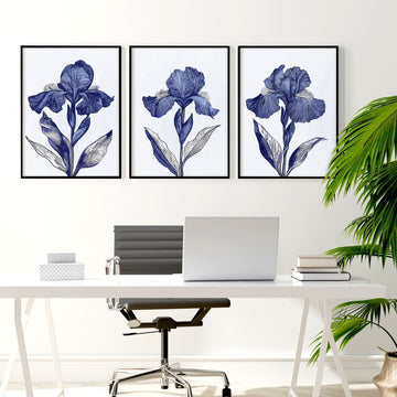 Large Wall Hanging | Set of 3 Botanical Wall art Prints