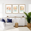 Large Wall Pictures For Living Room | Set of 3 Beach Decor Wall art Prints
