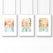 Large Wall Pictures For Living Room | Set of 3 Beach Decor Wall art Prints
