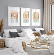 Large Wall Pictures For Living Room | Set of 3 Beach Decor Wall art Prints
