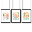 Large Wall Pictures For Living Room | Set of 3 Beach Decor Wall art Prints