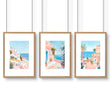 Large Wall Pictures Living Room | Set of 3 Beach Decor Wall art Prints
