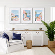Large Wall Pictures Living Room | Set of 3 Beach Decor Wall art Prints