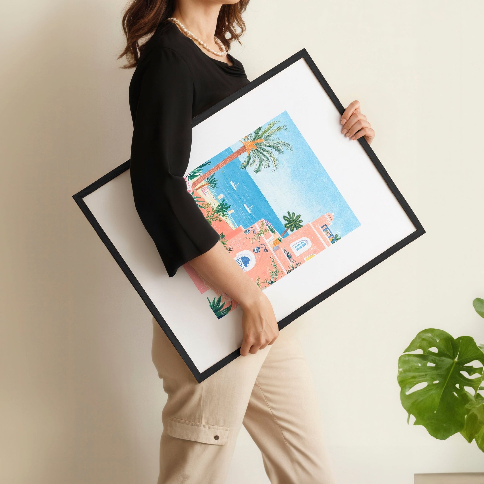 Large Wall Pictures Living Room | Set of 3 Beach Decor Wall art Prints