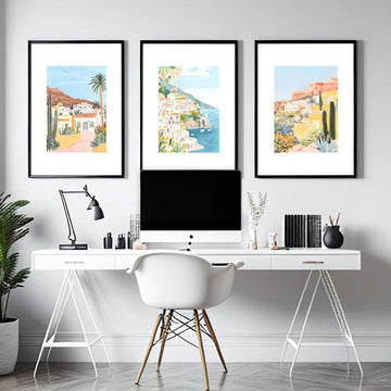 Large Wall Pictures | Set of 3 Beach Decor Wall art Prints