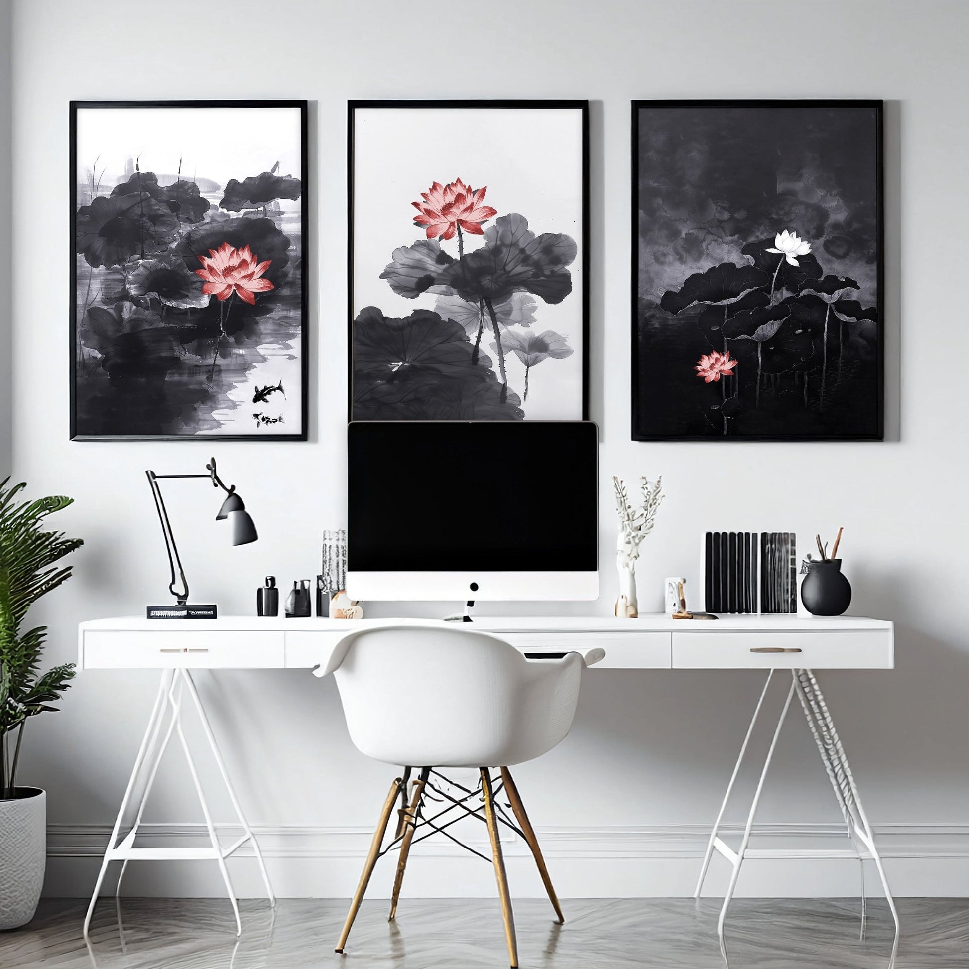 Large Wall Posters | Set of 3 Asian Inspired Wall art Prints